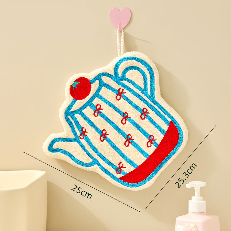Set of 2 Assorted Cute Cartoon Hanging Hand Towels (Super Absorbent)