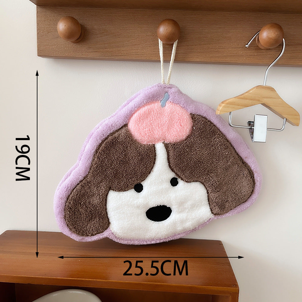Set of 3 Assorted Cute Puppy Cartoon Hanging Hand Towels (Super Absorbent)