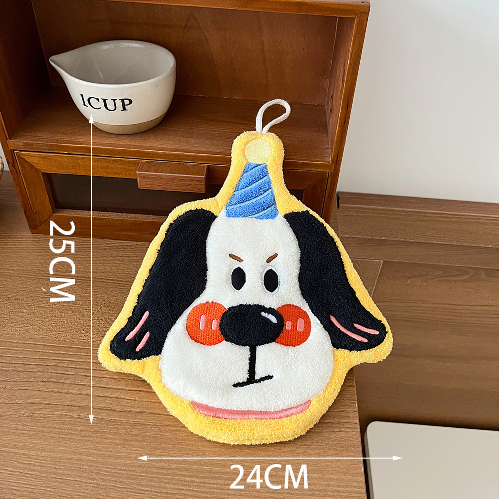 Set of 3 Assorted Cute Doge Cartoon Hanging Hand Towels (Super Absorbent)