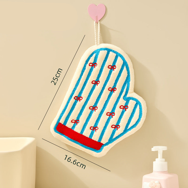 Set of 2 Assorted Cute Cartoon Hanging Hand Towels (Super Absorbent)
