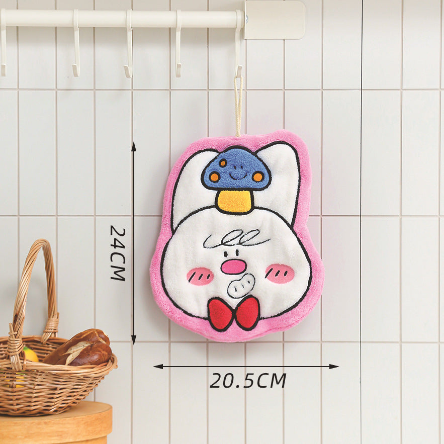 Set of 3 Assorted Cute Cartoon Hanging Hand Towels (Super Absorbent)