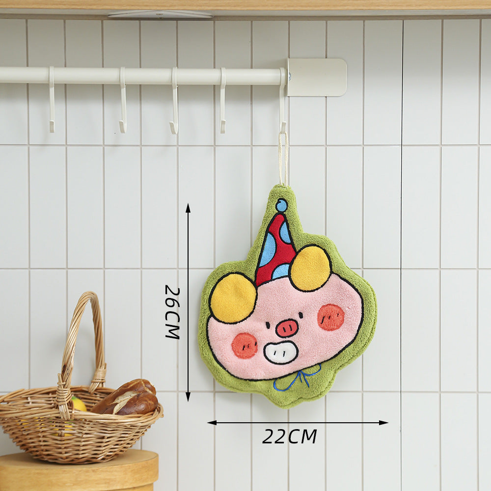 Set of 3 Assorted Cute Cartoon Hanging Hand Towels (Super Absorbent)